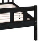 vidaXL Cadre de lit sans matelas noir bois massif 120x200 cm