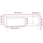vidaXL Table basse Noir 90x50x36 5 cm Bois d'ingénierie