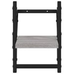 vidaXL Étagères murales avec barres 2 Pièces sonoma gris 20x25x30 cm