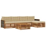 vidaXL Ensemble de canapés d'extérieur 6 Pièces Naturel et Beige