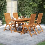 vidaXL Ensemble à manger de jardin 5 Pièces Bois d'acacia massif
