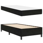 vidaXL Cadre de lit avec matelas Noir 90 x 190 cm tissu