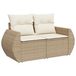 vidaXL Salon de jardin avec coussins 10 Pièces beige résine tressée
