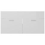 vidaXL Armoire d'évier avec lavabo intégré Blanc brillant