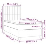 vidaXL Sommier à lattes de lit avec matelas Gris clair 80x200 cm Tissu