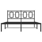 vidaXL Cadre de lit métal avec tête de lit noir 140x190 cm