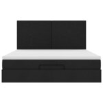 VidaXL Cadre de lit ottoman avec matelas noir 180x200 cm tissu