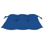 vidaXL Chaises de jardin et coussins bleu lot de 2 Bois de teck massif