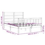 vidaXL Cadre de lit avec tête de lit noir 140x190 cm bois massif