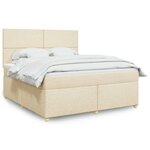 vidaXL Sommier à lattes de lit avec matelas Crème 180x200 cm Tissu