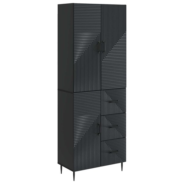 vidaXL Ensemble de Meubles 2 Pièces Noir 66 x 34 5 x 89 5 cm