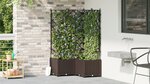 vidaXL Jardinière de Jardin avec Treillis 3 Pièces Brun 80x80x143 cm