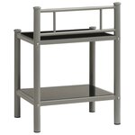 vidaXL Tables de chevet 2 Pièces Gris et noir Métal et verre