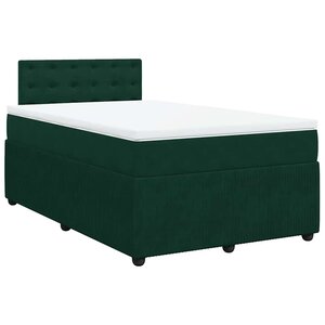 vidaXL Sommier à lattes de lit et matelas Vert foncé 120x200cm Velours