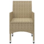vidaXL Ensemble à manger de jardin 3 Pièces Beige Résine tressée et verre