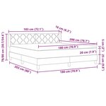 vidaXL Lit tapissier avec matelas - Gris foncé  180 x 200 cm  Tissu.