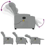 vidaXL Fauteuil de massage inclinable Gris clair Tissu