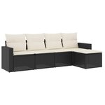 vidaXL Salon de jardin 5 Pièces avec coussins noir résine tressée