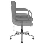 Chaise fauteuil siège pivotante de bureau informatique étude clair tissu gris 02_0024111