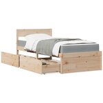 vidaXL Lit avec tiroirs et matelas 90x190 cm bois massif de pin