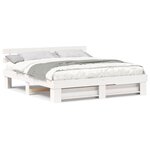 vidaXL Cadre de lit Blanc 200 x 200 cm Bois massif en pin