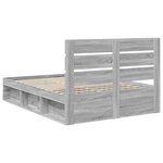vidaXL Cadre de lit Gris Sonoma 160 x 200 cm Bois de pin massif