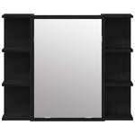 vidaXL Ensemble de mobilier de salle de bain avec étagère 4 Pièces Noir
