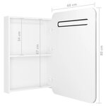 vidaXL Armoire de salle de bain à miroir LED Blanc brillant 60x11x80cm