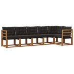 vidaXL Ensemble de canapés d'extérieur 6 pc Naturel et Noir