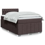 vidaXL Sommier à lattes de lit et matelas marron foncé 120x190cm tissu