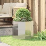 vidaXL Jardinière Argent 60 x 60 x 50 cm Acier inoxydable