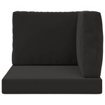 vidaXL Coussin de canapé d'extérieur 3 Pièces Noir Polyester
