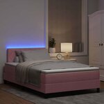 vidaXL Lit à ressort LED avec matelas Rose 120 x 200 cm Velours