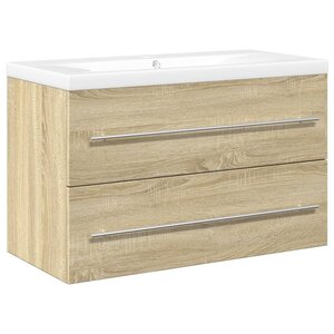 vidaXL Ensemble de meubles de salle de bain 2 Pièces chêne sonoma