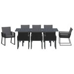 vidaXL Ensemble de salle à manger pour jardin 9 Pièces Noir polyrotin