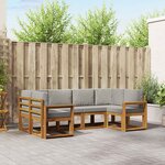 vidaXL Ensemble de canapés d'extérieur 6 pc Gris Naturel et Clair
