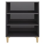 vidaXL Buffet gris brillant 57x35x70 cm bois d'ingénierie