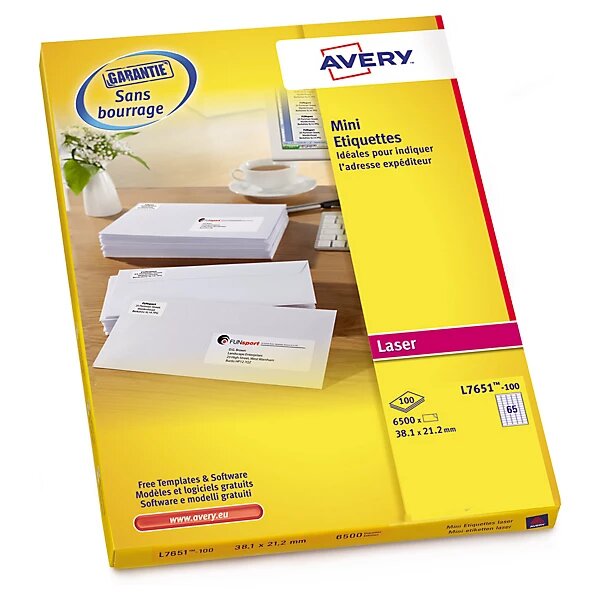 Étiquette mini-format avery 45 7x16 9 mm (lot de 6400)