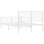 vidaXL Cadre de lit métal sans matelas et pied de lit blanc 120x200 cm