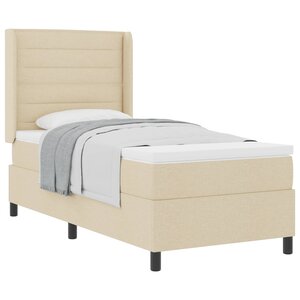 vidaXL Lit à ressorts avec matelas Crème 200 x 90 cm tissu