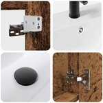 vidaXL Meuble de salle de bain avec robinet Bois ancien