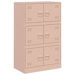 vidaXL Buffet rose 67x39x107 cm acier