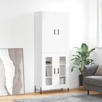 vidaXL Buffet haut Blanc 69 5x34x180 cm Bois d'ingénierie