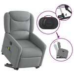 vidaXL Fauteuil inclinable de massage électrique Gris clair Tissu