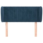 vidaXL Tête de lit avec oreilles Bleu foncé 103x23x78/88 cm Velours