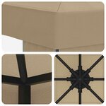 vidaXL Pavillon 3 x 3 m Beige Polyester et Acier 190 gsm