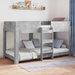 vidaXL Lit Superposé pour Enfants Gris béton 100 x 200 cm