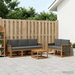 vidaXL Ensemble de canapés d'extérieur 6 pc Naturel et Anthracite