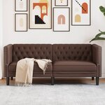 vidaXL Canapé à 2 places Chesterfield marron similicuir