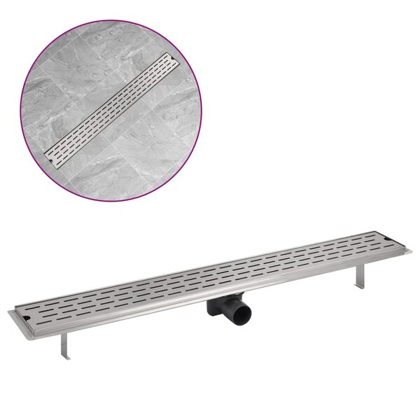 vidaXL Drain de douche linéaire 930x140 mm acier inoxydable